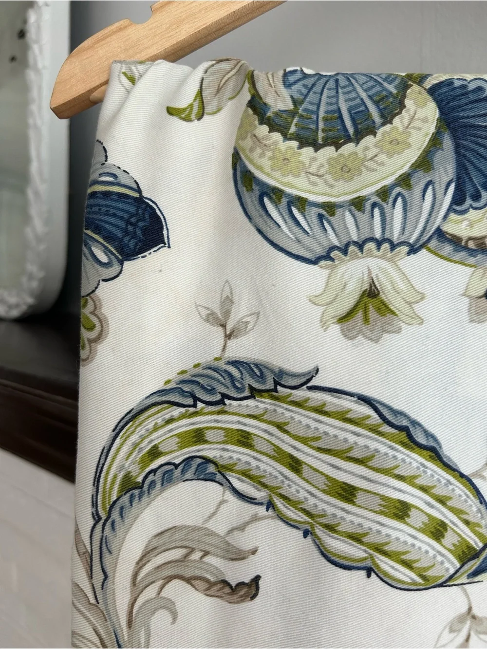 Fieldcrest Blue, Green & Cream Floral Shower Curtain